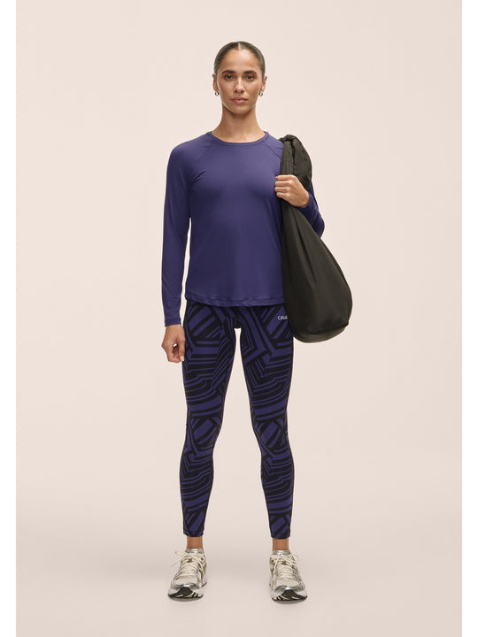 Legginsy damskie Casall Essential Printed Tights fioletowy - Adventure Sports
