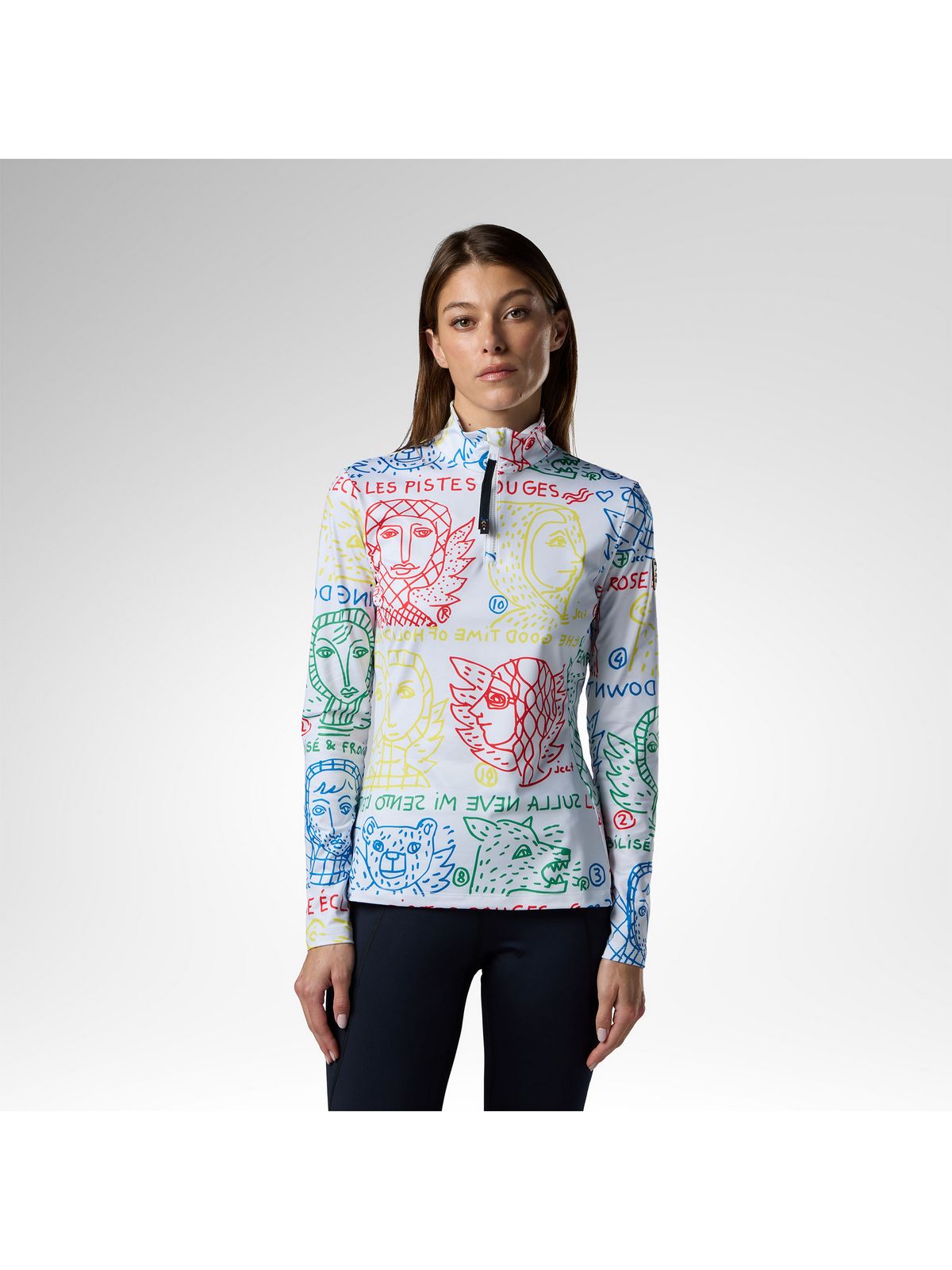Bluza damska ROSSIGNOL W Jcc Quarter Zip First Layer multikolor