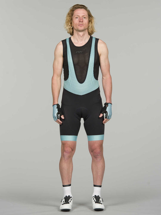 Spodenki rowerowe NORTHWAVE Force Evo Bibshort czarno niebieski - Adventure Sports
