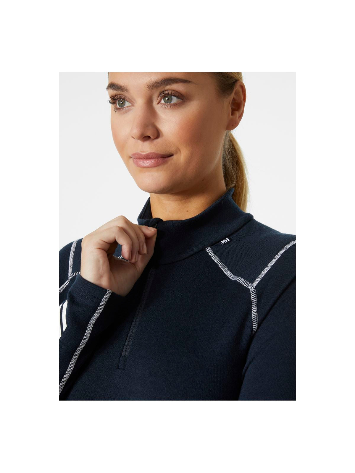 Koszulka damska Helly Hansen W Lifa Merino Midw 1/2 Zip niebieski - Adventure Sports