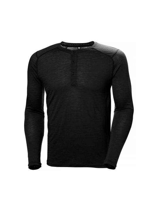 Bielizna termiczna męska HELLY HANSEN HH DURAWOOL LS HENLEY czarna
