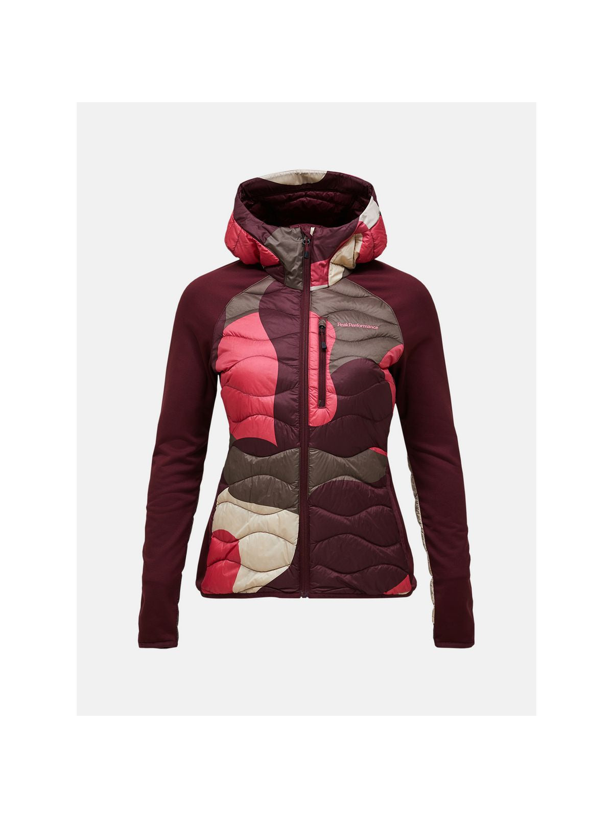 Kurtka puchowa damska PEAK PERFORMANCE Helium AOP Down Hybrid Hood multikolor