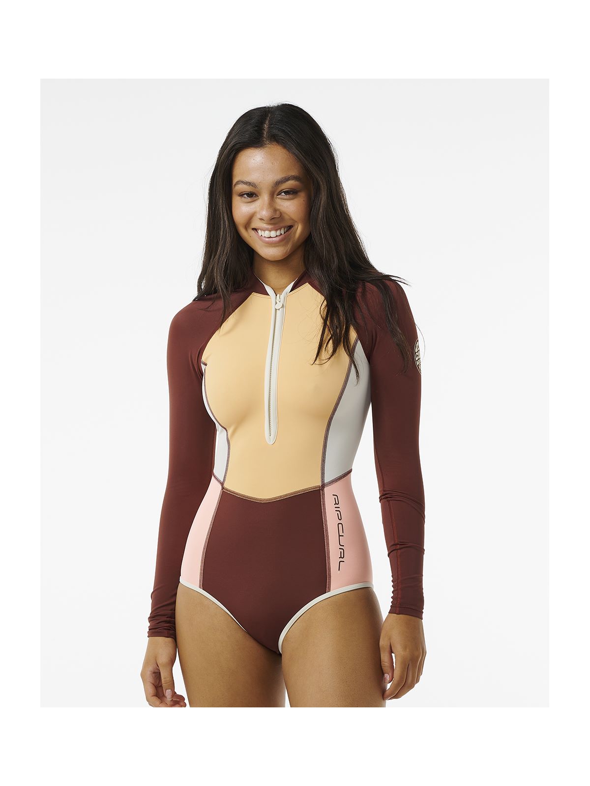 Lycra RIP CURL Block Party Upf 50 + Surfsuit brązowy - Adventure Sports
