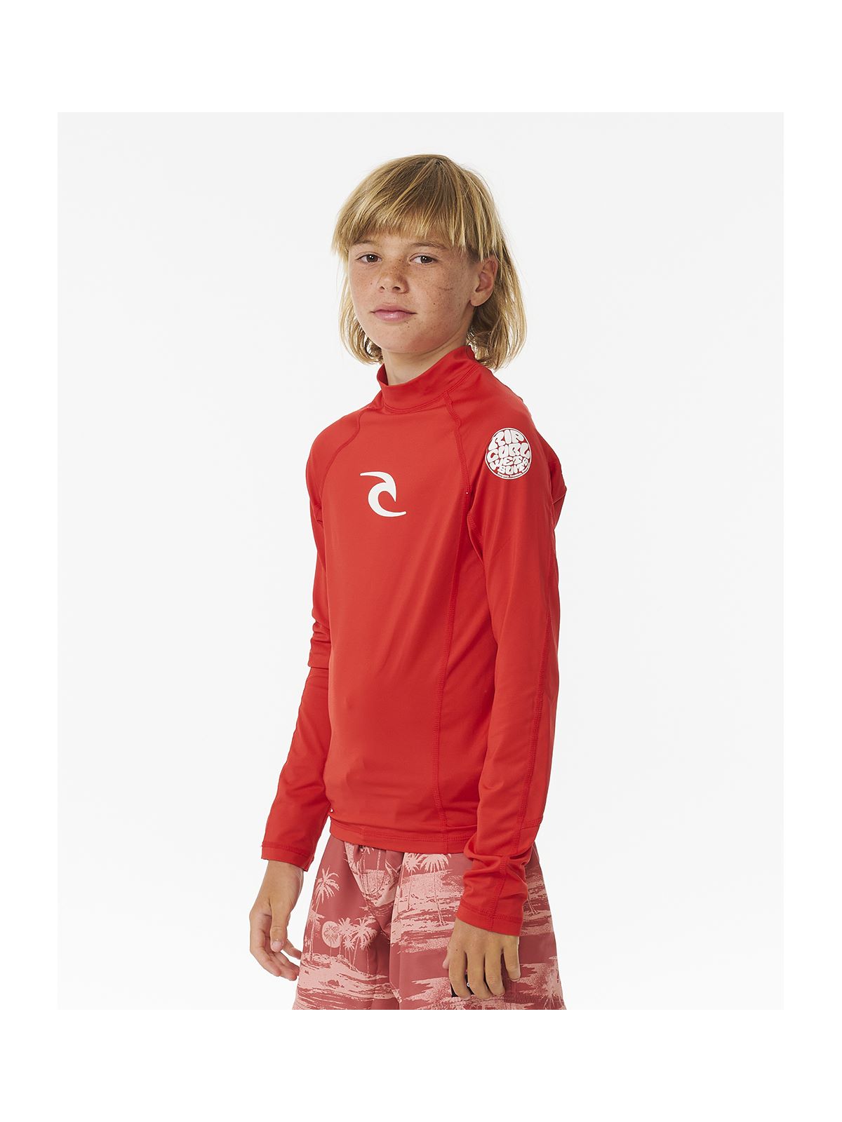 Koszulka do pływania dziecięca RIP CURL Brand Wave Upf L/S Boy czerwona