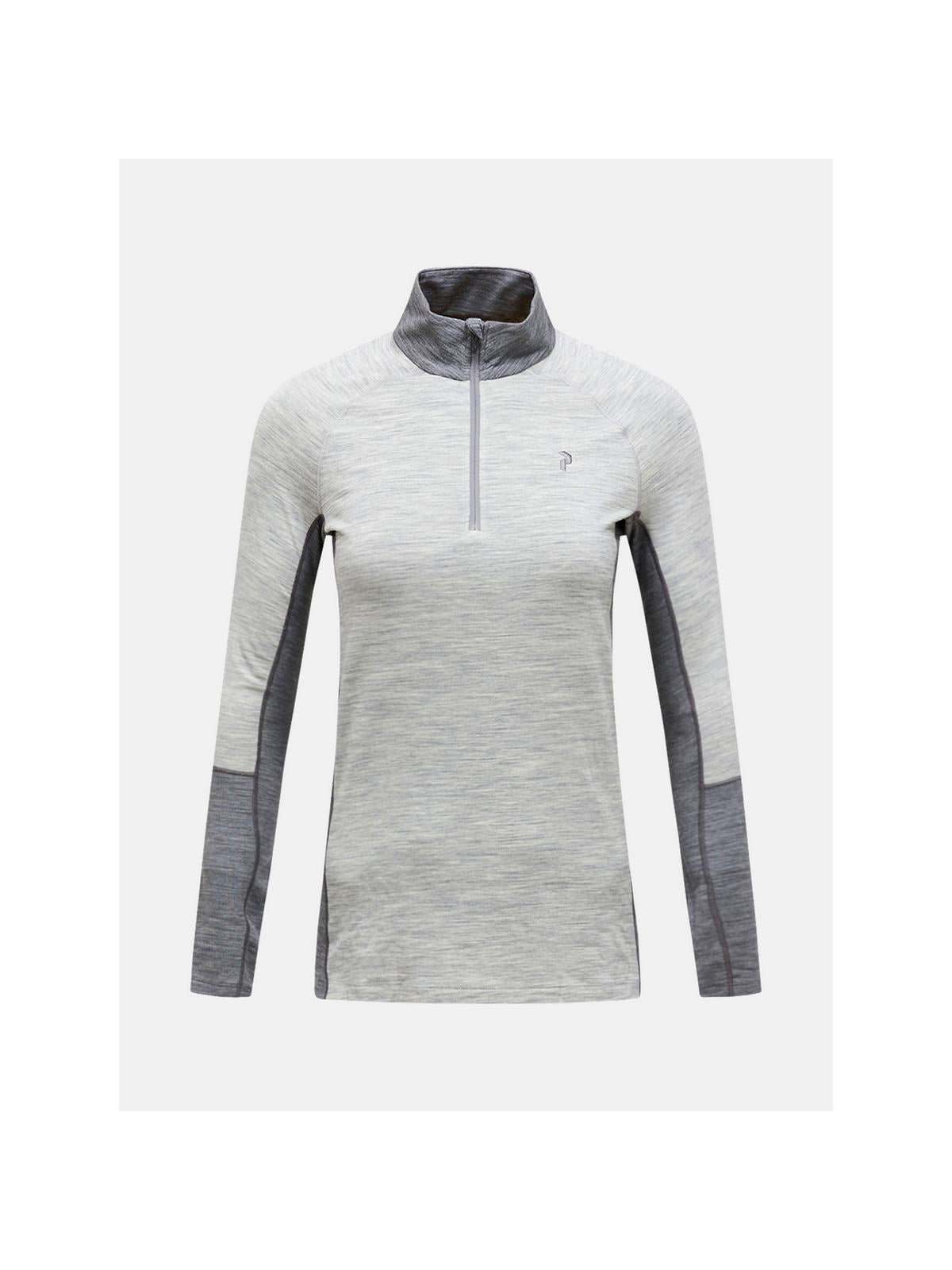 Koszulka termiczna damska PEAK PERFORMANCE Magic Half Zip Wool-blend Baselayer Women szara