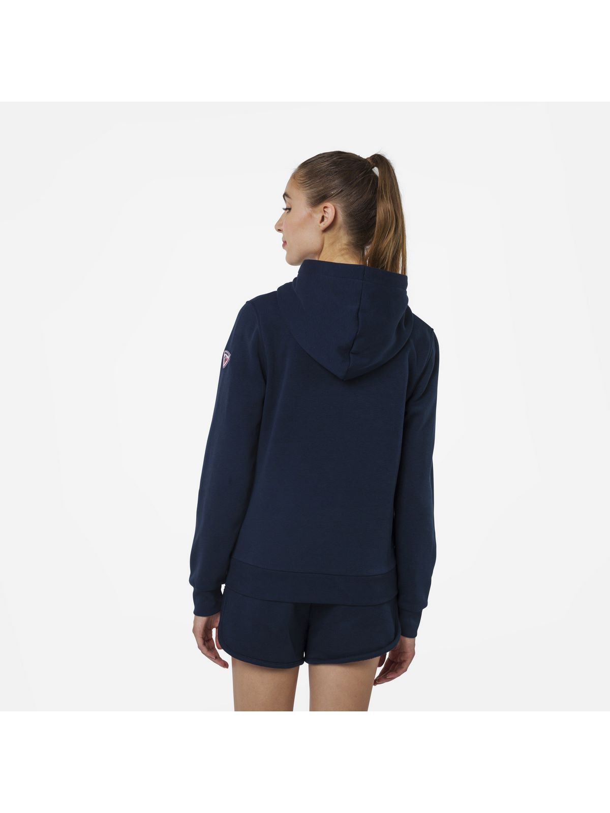 Bluza sportowa damska Rossignol W LOGO SWEAT FZ HOOD FL granatowa - Adventure Sports