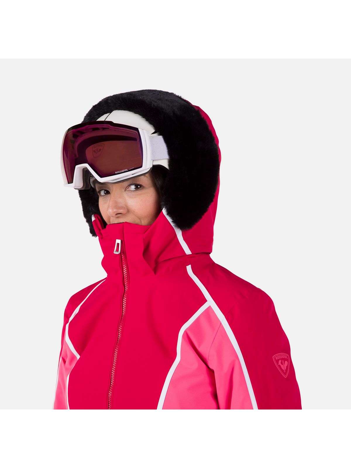 Kurtka damska narciarska Rossignol W Saluver Fur Jkt czerwony - Adventure Sports
