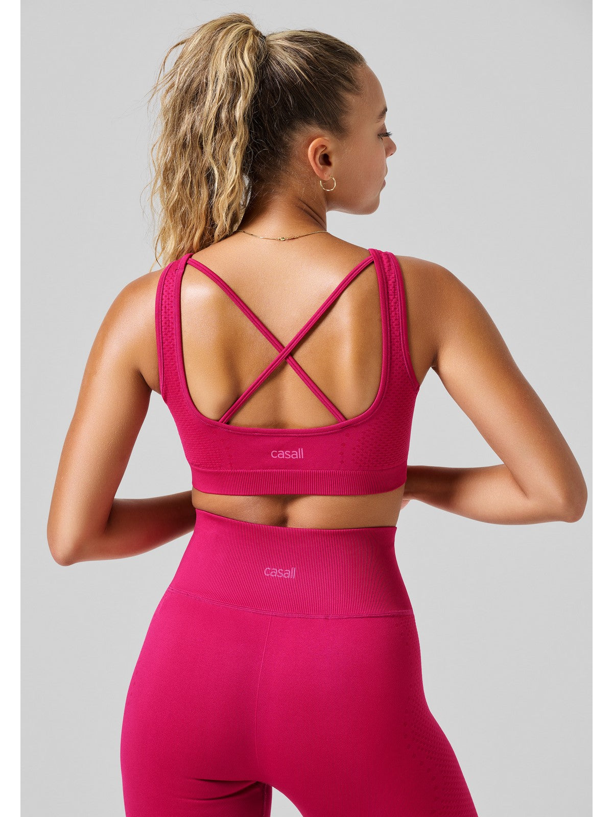 Top CASALL Scallop Seamless Bralette różowy - Adventure Sports