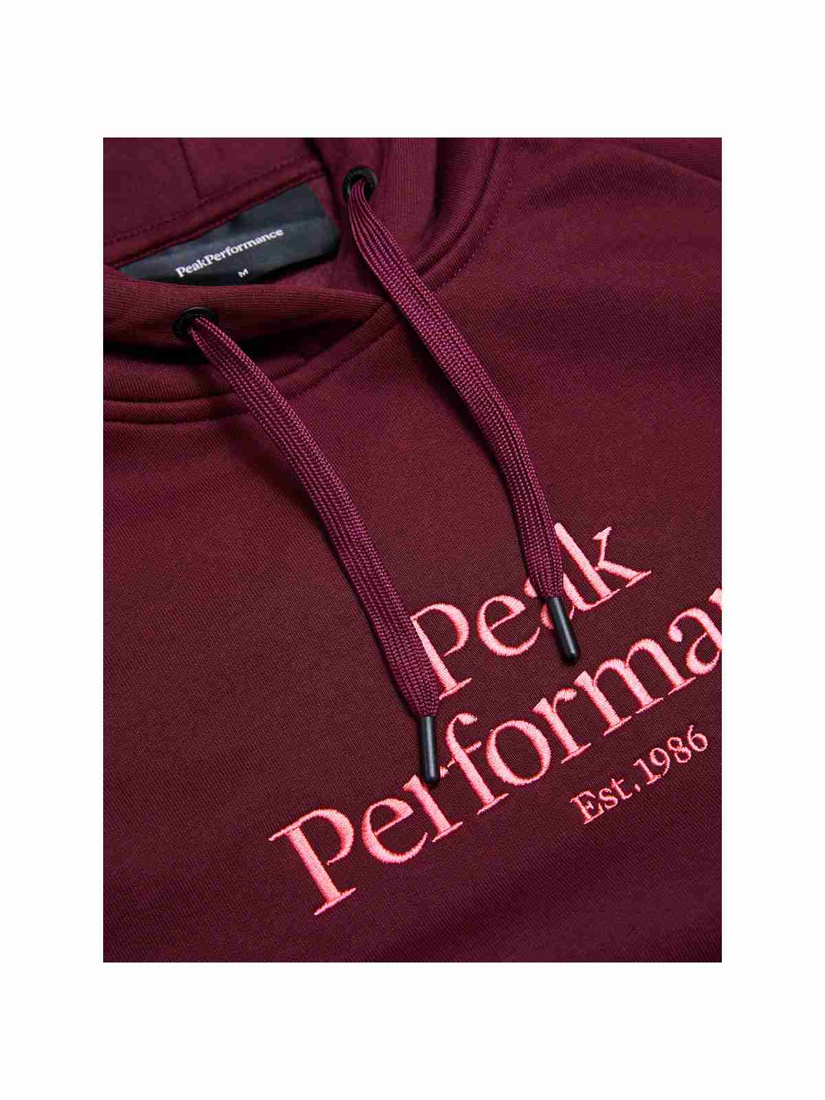 Bluza z kapturem damska PEAK PERFORMANCE Original Hood bordowa