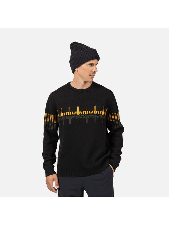 Sweter męski ROSSIGNOL PATTERNED CN SWEATER czarny
