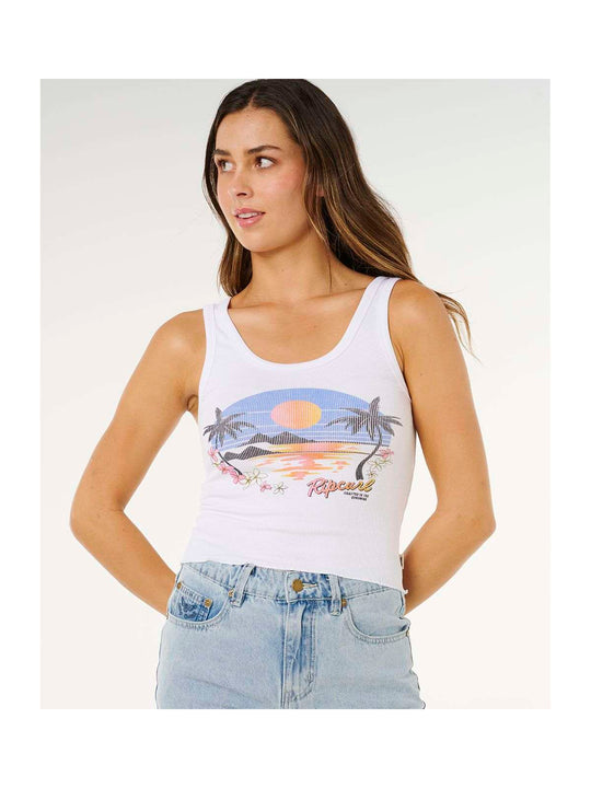 Koszulka damska RIP CURL Hotel Malibu Tank biała

