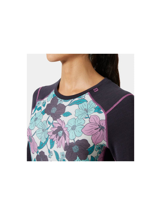 Koszulka damska HELLY HANSEN W Lifa Merino Midweight Graphic Crew multicolor
