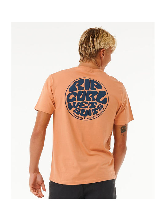 Koszulka RIP CURL Wetsuit Icon Tee pomarańczowy - Adventure Sports
