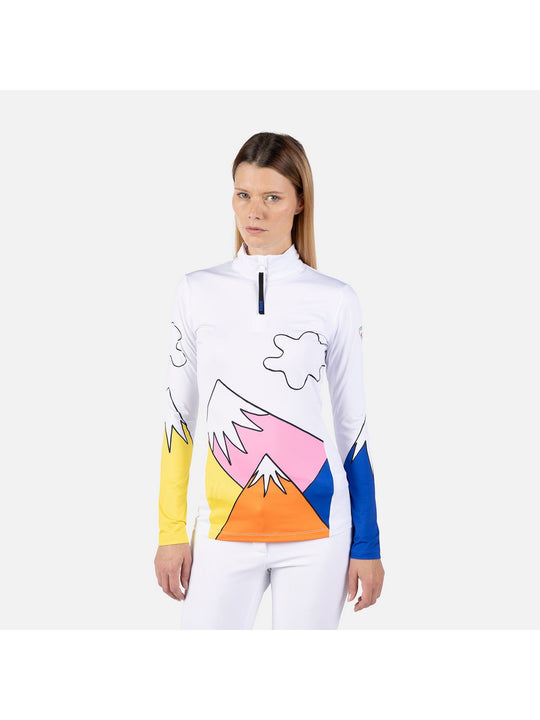 Koszulka Rossignol W Booster 1/2 Zip Top biały - Adventure Sports
