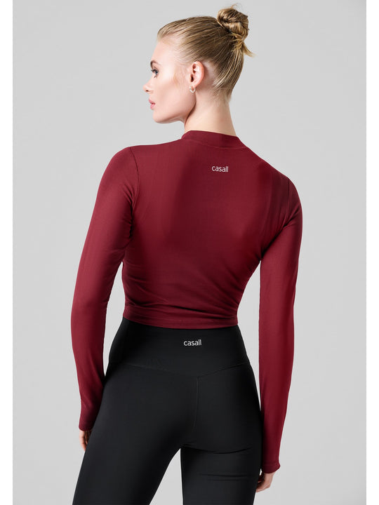 Koszulka CASALL Soft Rib Mock Neck Long Sleeve czerwony - Adventure Sports
