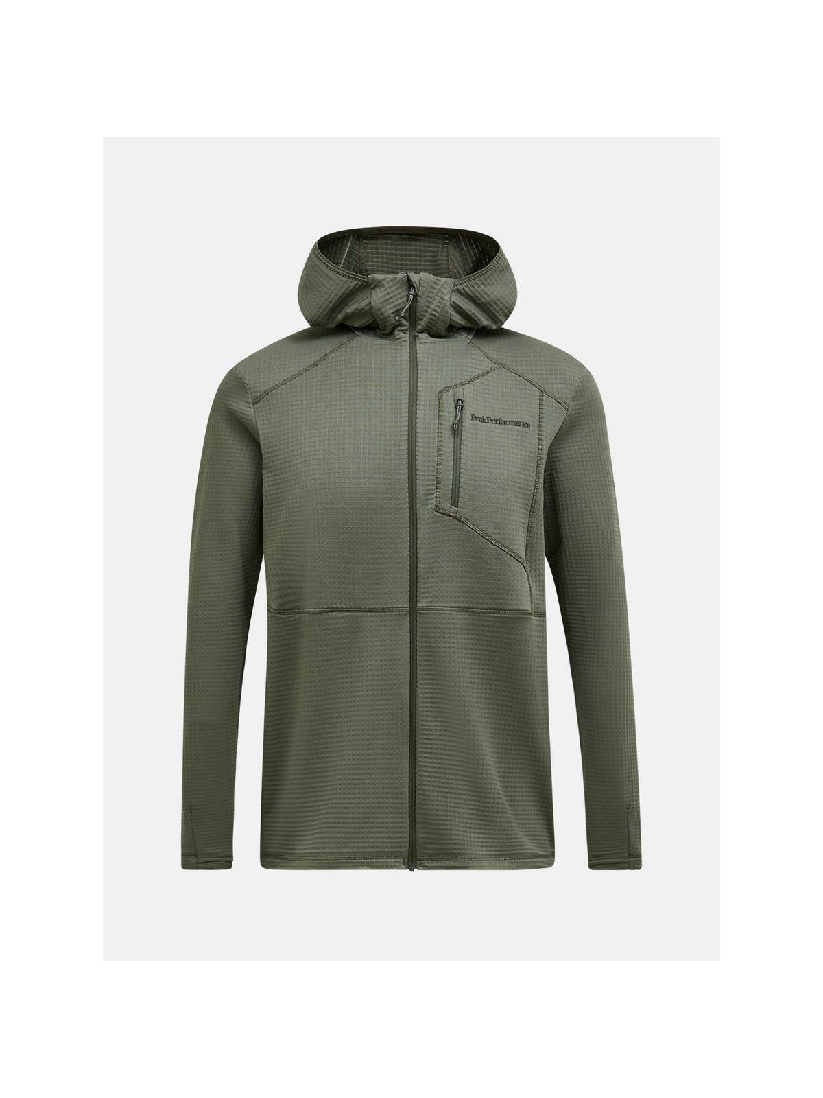 Bluza PEAK PERFORMANCE M Trail Polartec Zip Hood zielony - Adventure Sports