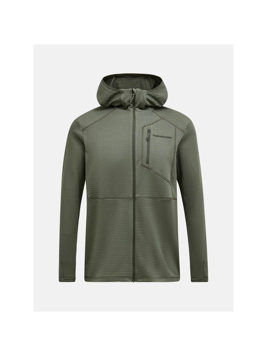 Bluza PEAK PERFORMANCE M Trail Polartec Zip Hood zielony - Adventure Sports
