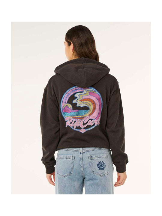 Bluza damska RIP CURL Lay Day Relaxed Zip Through czarna
