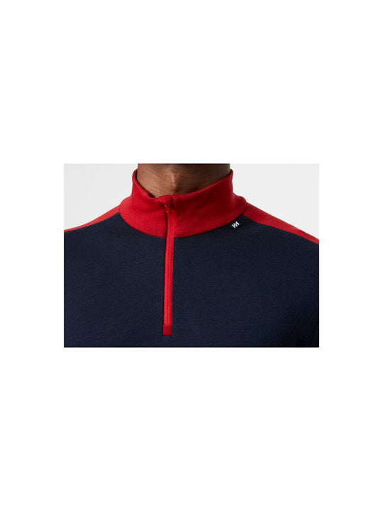 Koszulka męska HELLY HANSEN Lifa Merino Midweight 1/2 Zip  kolor granatowy
