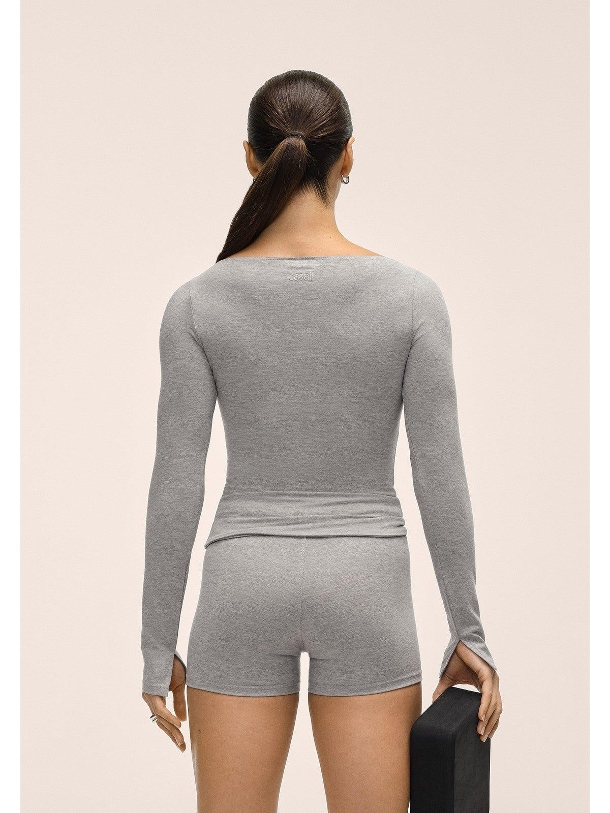 Koszulka treningowa damska CASALL Sublime Boatneck Long Sleeve kolor szary
