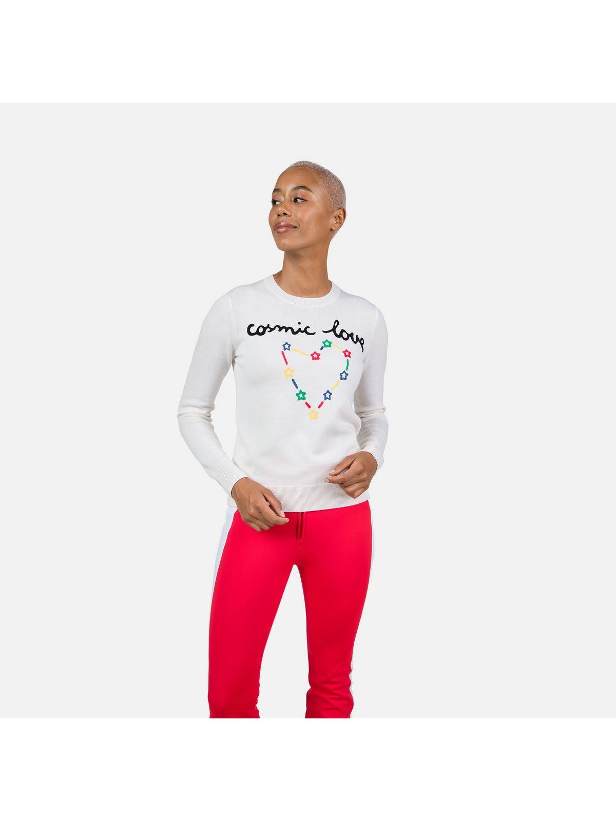 Sweter Rossignol W Esther Round Neck biały - Adventure Sports
