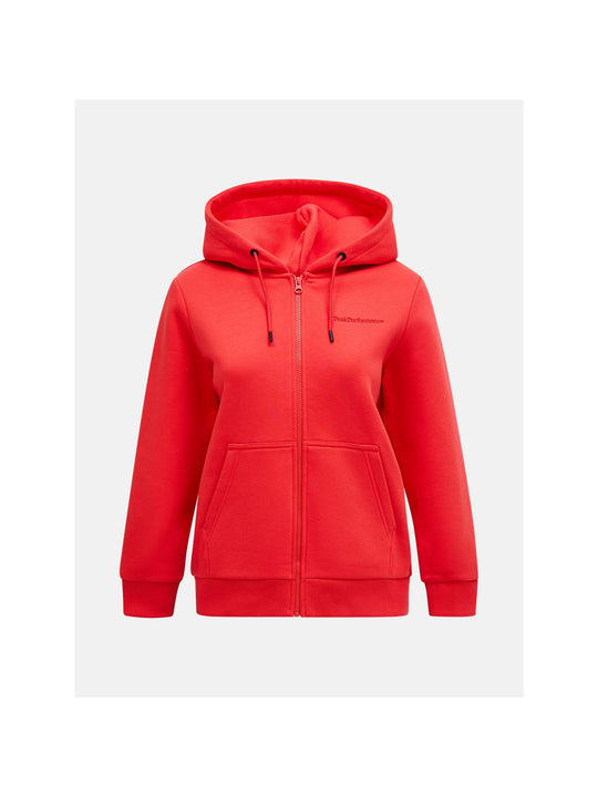 Bluza PEAK PERFORMANCE Original Small Logo Zip Hood Women czerwony - Adventure Sports
