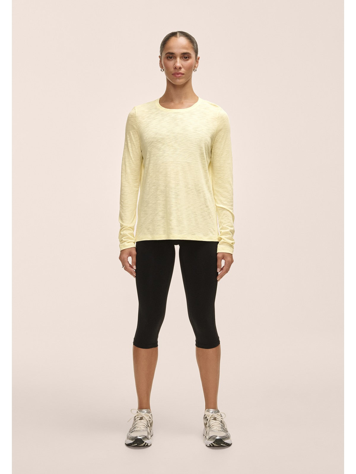 Koszulka damska treningowa Casall Soft Texture Long Sleeve żółty - Adventure Sports