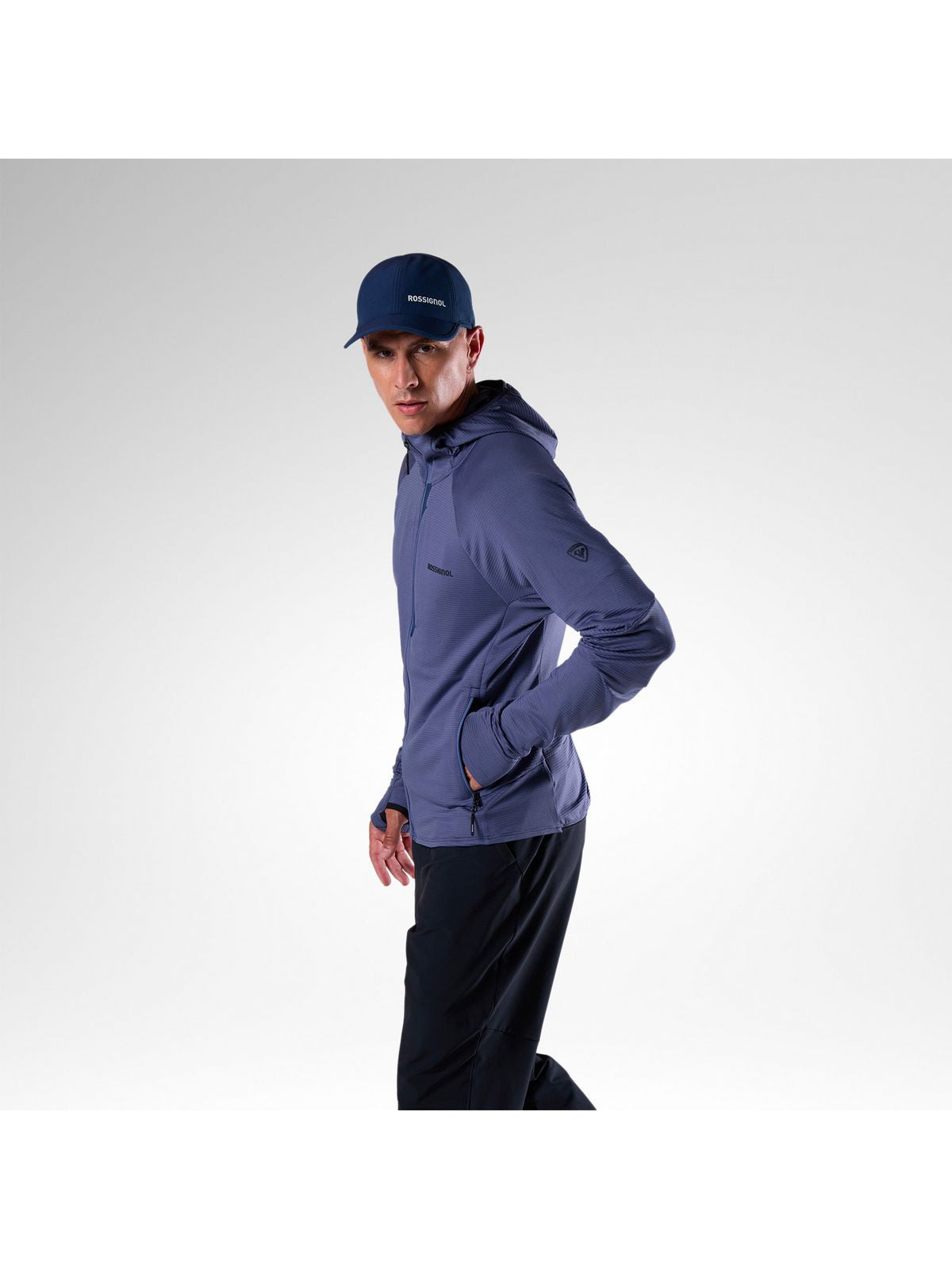 Bluza męska ROSSIGNOL M Textured Hoodie Mid Layer granatowa