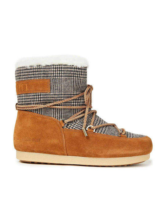 Buty damskie MOON BOOT Mb Far Side Low  - szkocka krata brązowa
