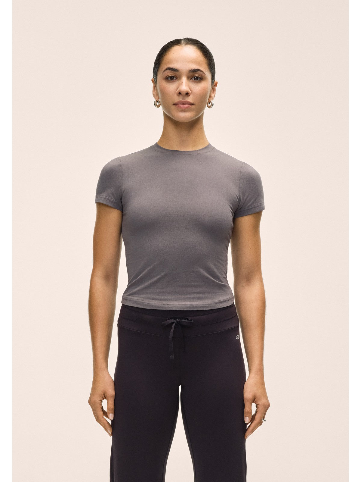 Koszulka treningowa damska CASALL Cotton Blend Slim Tee kolor szary