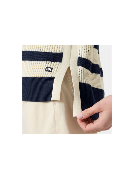 Sweter Damski Z granatowymi Pasami HELLY HANSEN W Salt Knit Sweater Kremowy
