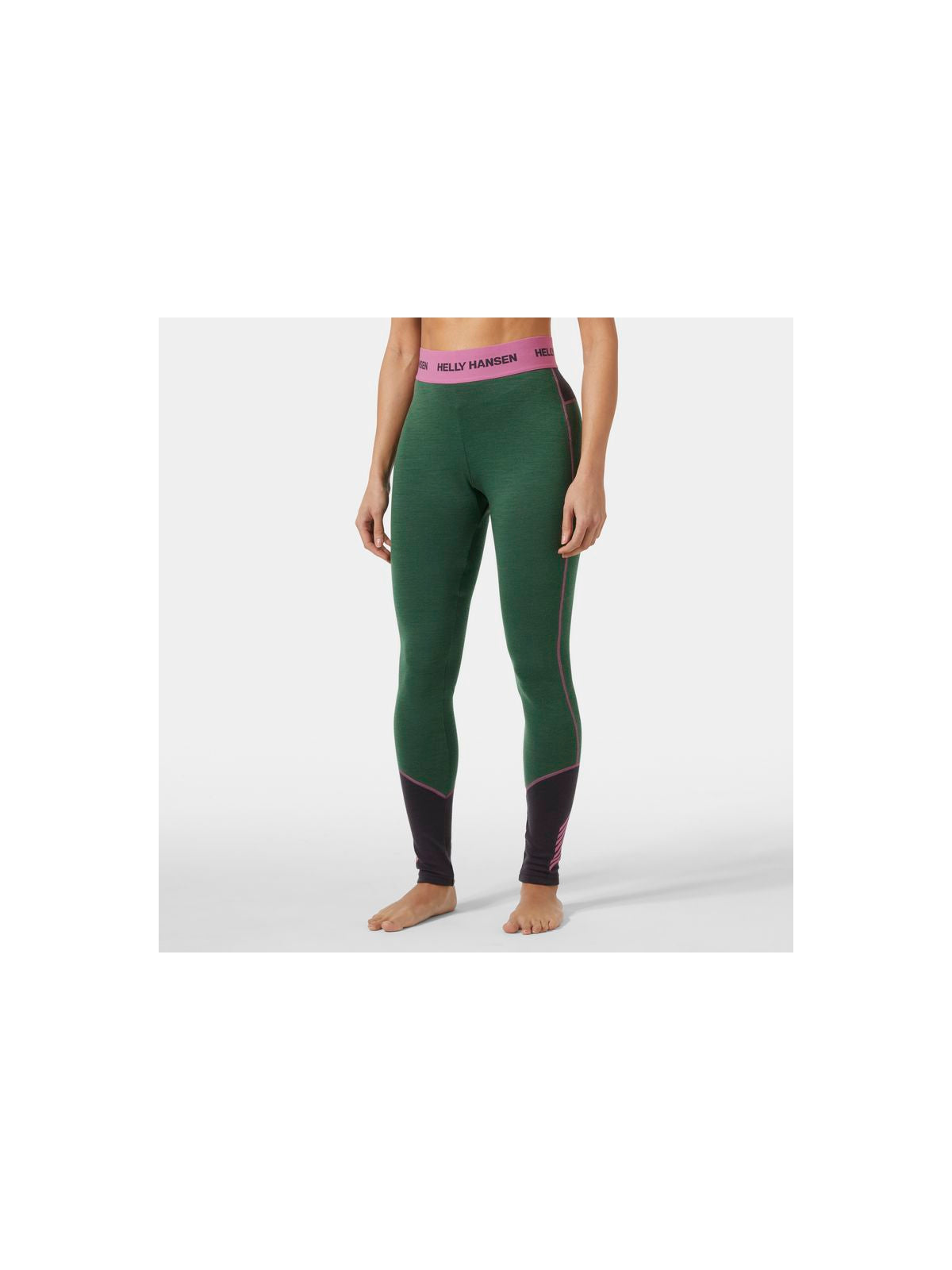 Legginsy damskie HELLY HANSEN W Lifa Merino Midweight Pant kolor zielony