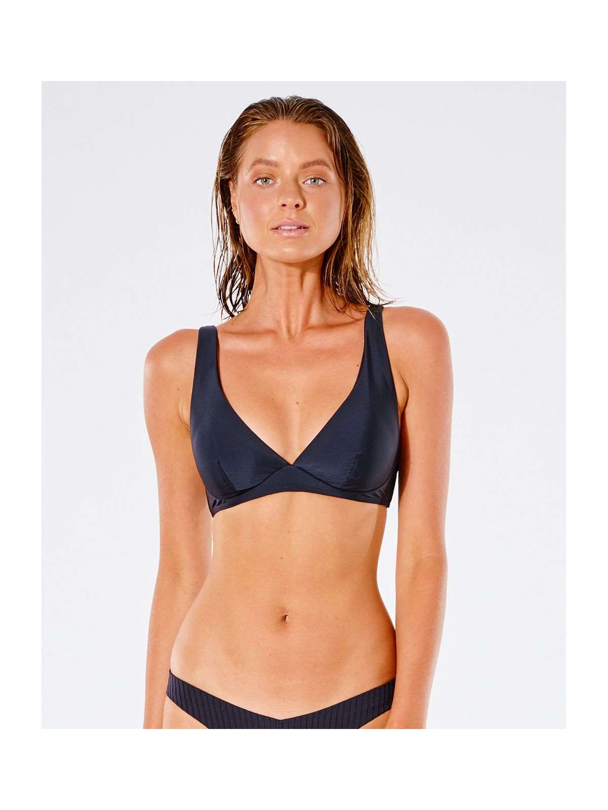 Góra bikini RIP CURL Classic Surf D-Dd Plunge - czarny - Stroje kąpielowe - Adventure Sports