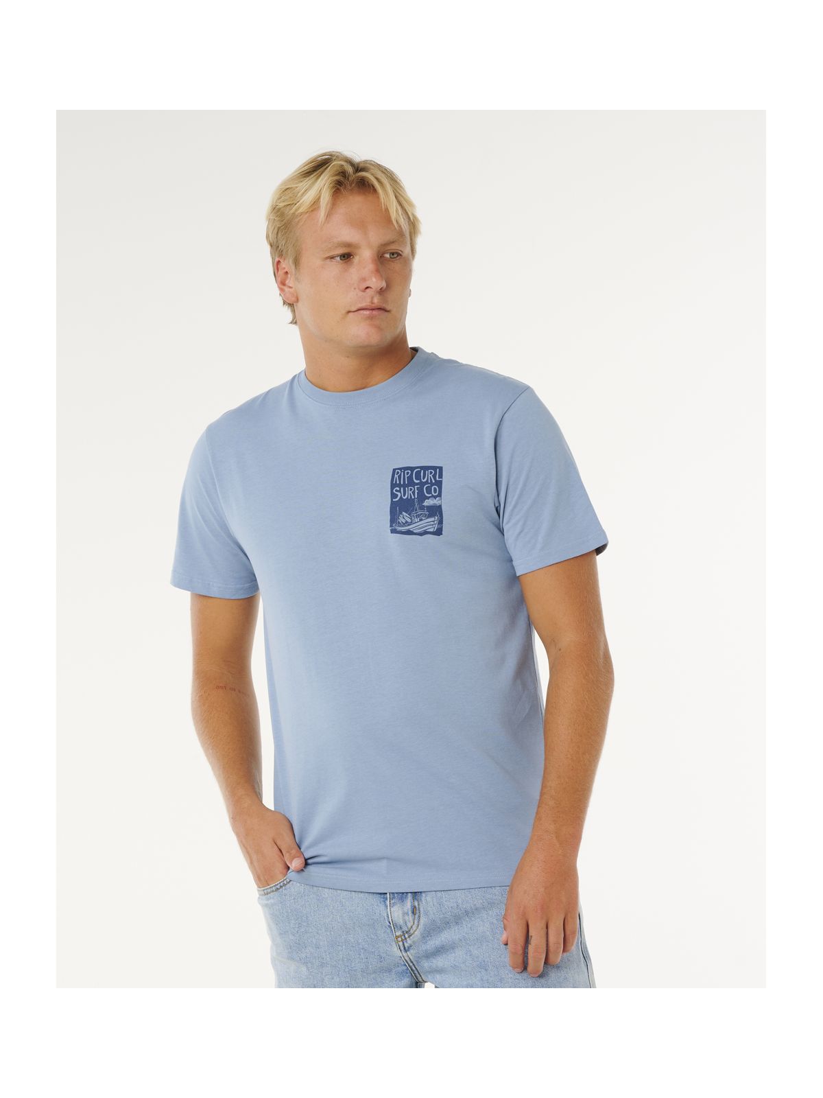 Koszulka męska RIP CURL Keep On Trucking Ss Tee niebieska