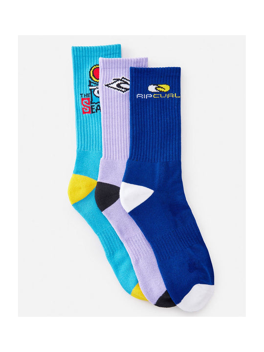 Skarpety męskie codzienne RIP CURL Retro Crew Sock 3-Pk multikolor - TU - Adventure Sports
