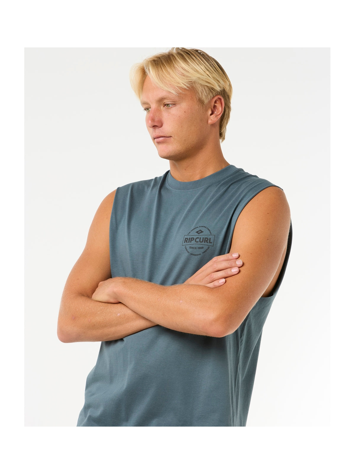 Koszulka RIP CURL Stapler Muscle turkusowy