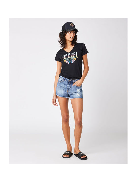 Koszulka RIP CURL Block Party V Tee czarny - Adventure Sports
