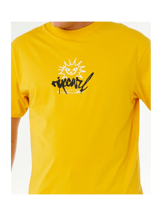 Koszulka męska RIP CURL Inner Visions Rotten Sun Tee żółta
