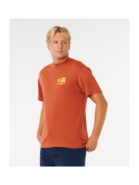 Koszulka męska RIP CURL Pacific Rinse Glass Off Tee brązowa
