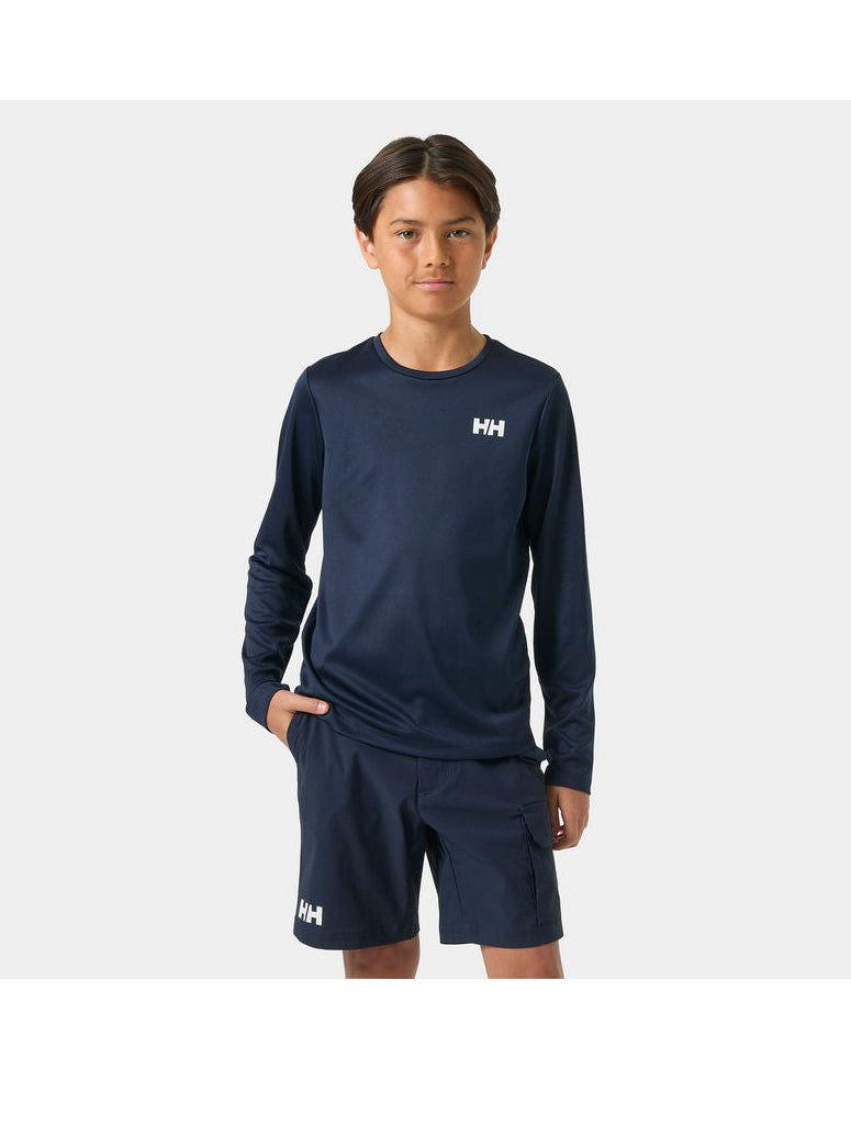 Koszulka dziecięca HELLY HANSEN Jr Hh Tech Ls Crew granatowa
