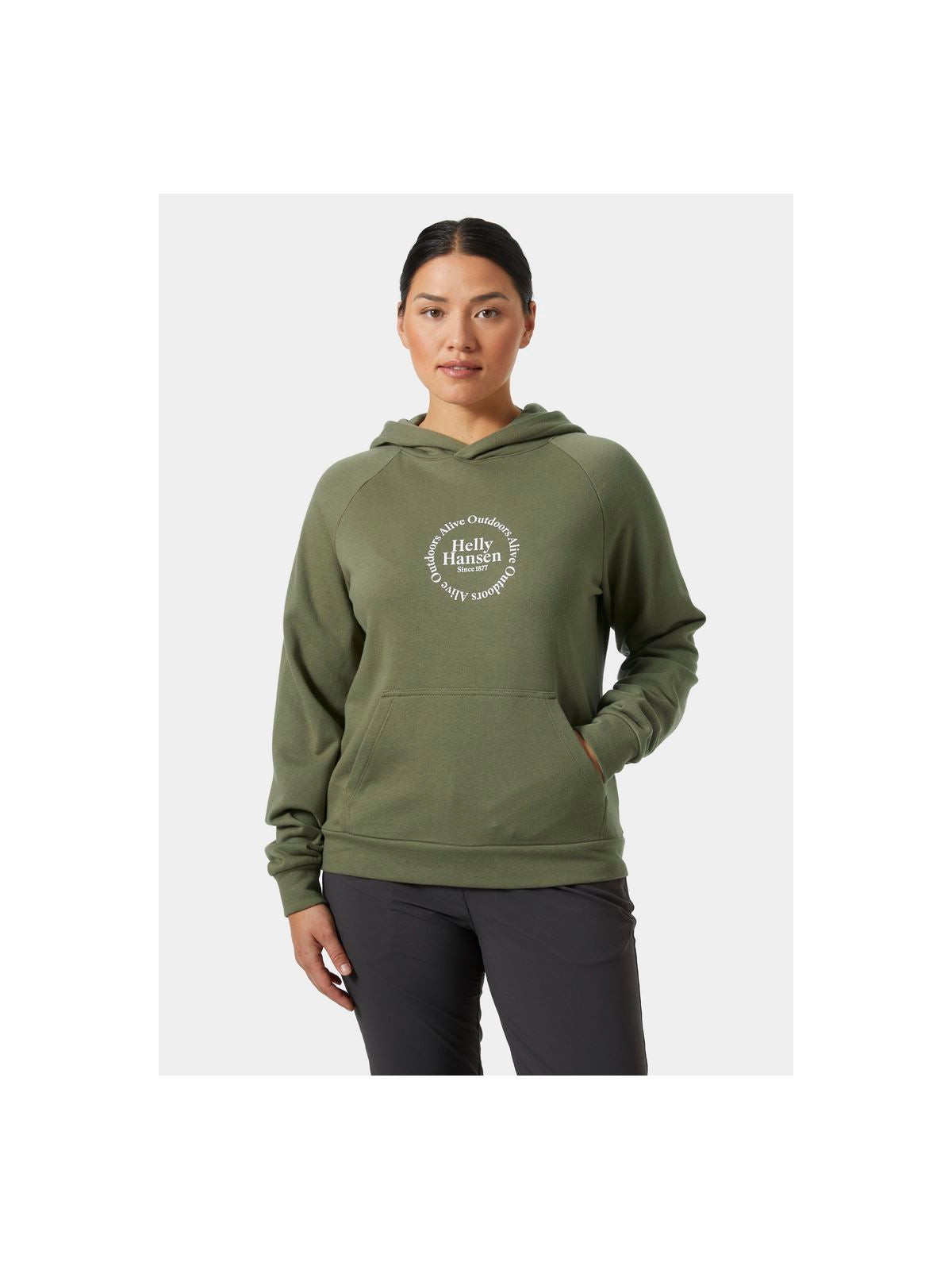 Bluza damska sportowa HELLY HANSEN W Core Graphic Hoodie zielony - Adventure Sports