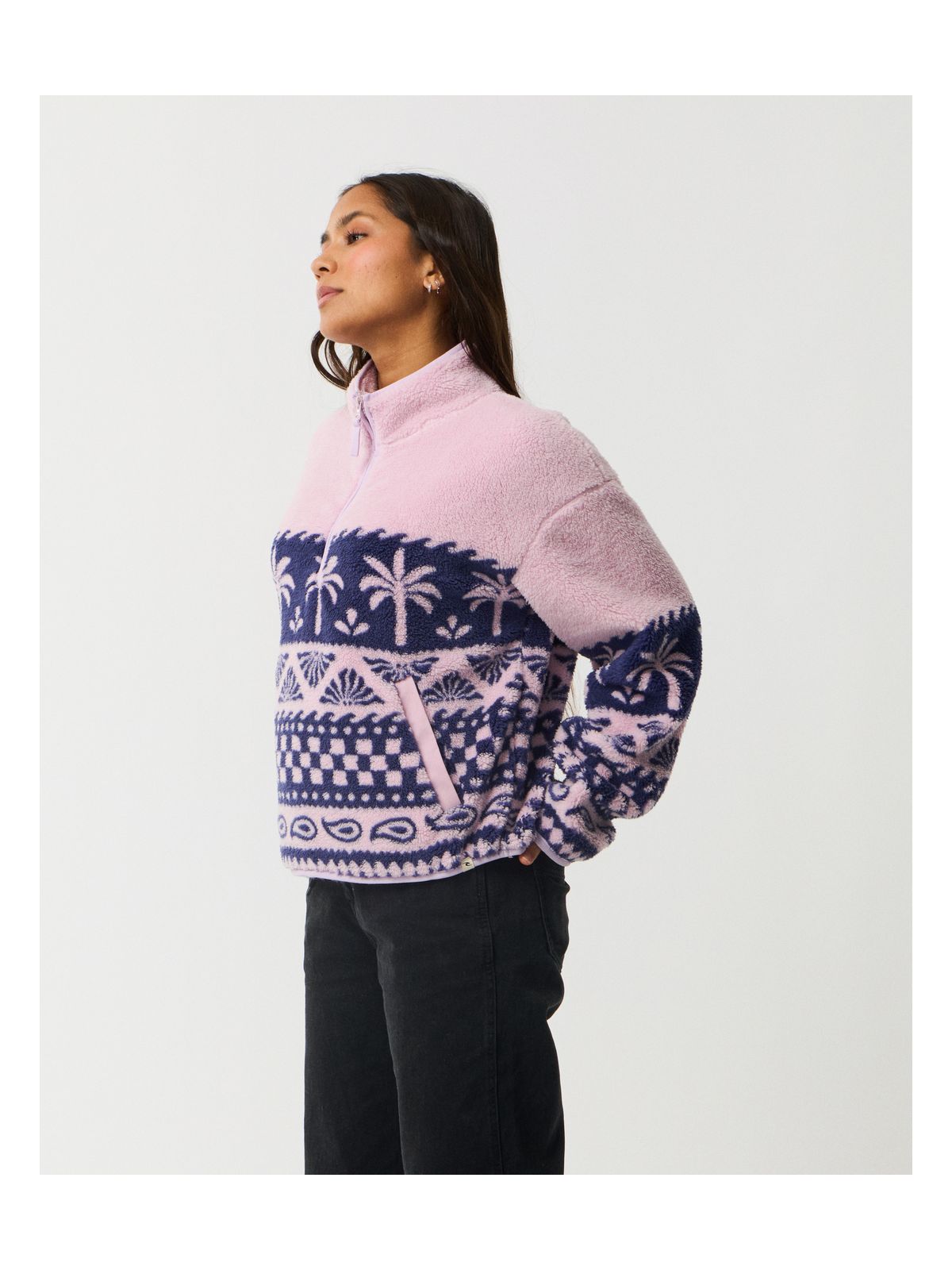 Polar damski RIP CURL Bossa Nova 1/4 Zip Polarfleece różowy