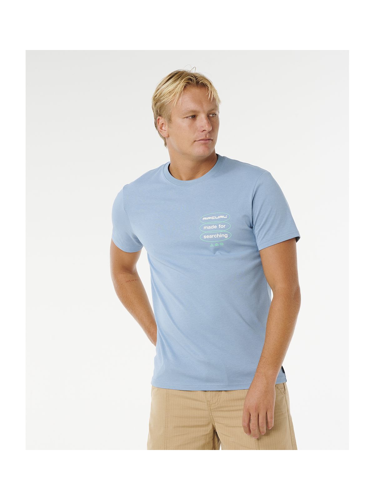 Koszulka męska RIP CURL Vaporcool Search 3 Stacks Tee niebieska