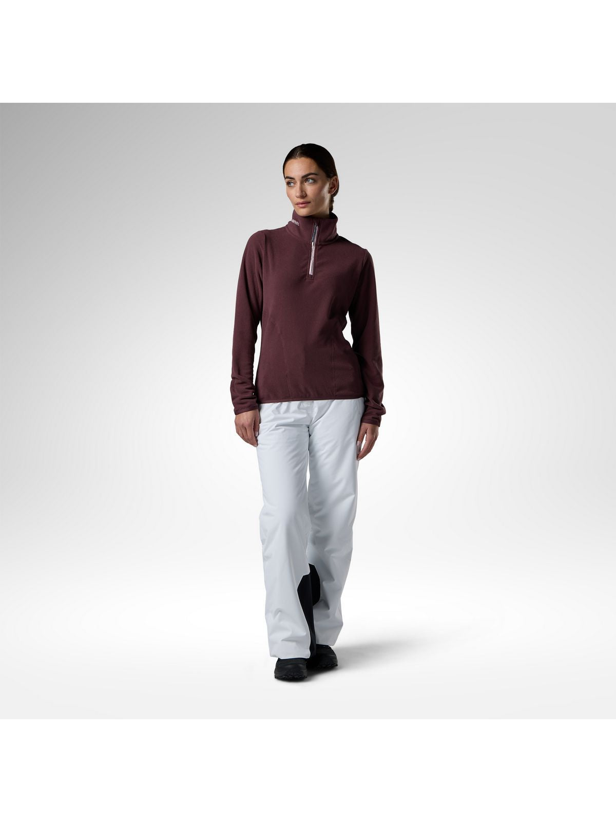 Bluza damska ROSSIGNOL W Quarter Zip Polar Fleece bordowa