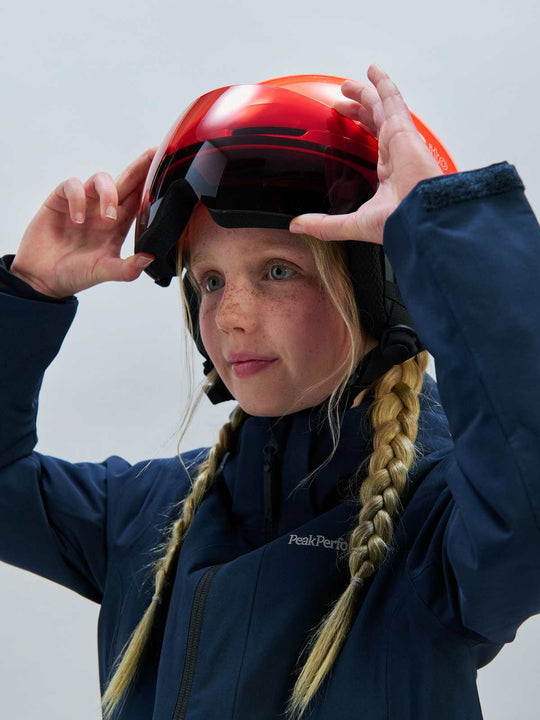 Kask narciarski dla dzieci POCito Obex Visor cat 2 pomarańczowy
