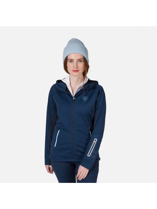 Kurtka do biegania damska Rossignol W Softshell Hoodie Jkt granatowy - Adventure Sports
