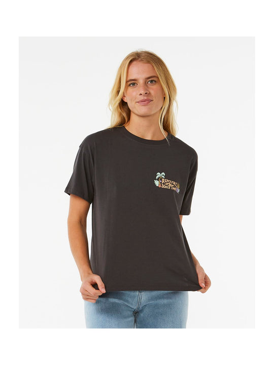 Koszulka RIP CURL Tiki Tropics Relaxed Tee czarny - Adventure Sports
