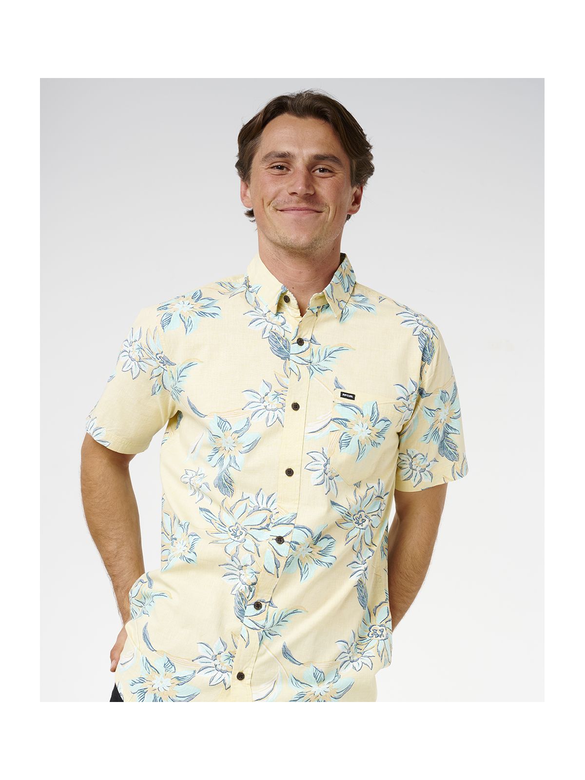 Koszula męska RIP CURL Sessions S/S Shirt żółta