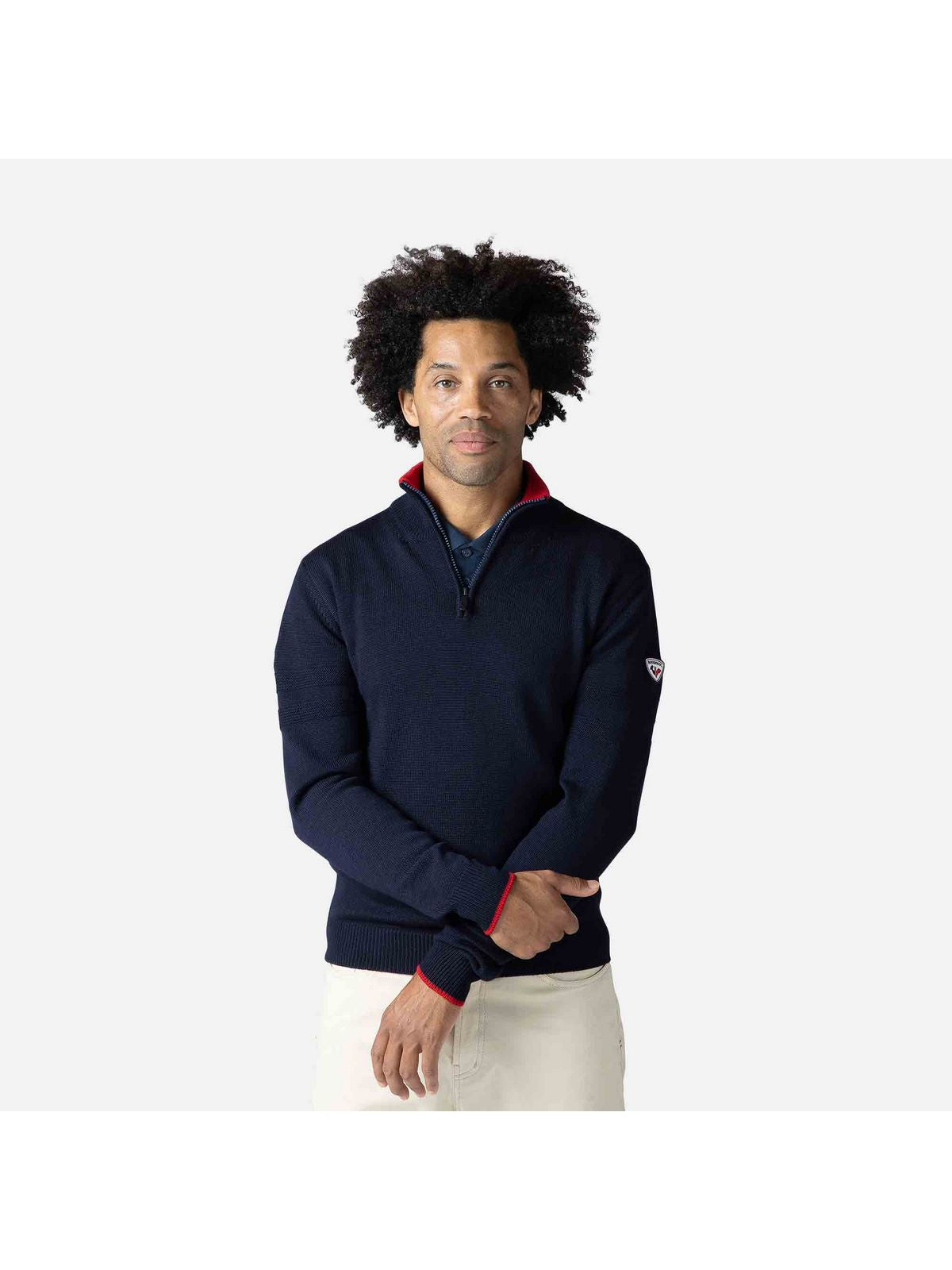 Sweter Rossignol Stripe 1/2 Zip Knit granatowy - Adventure Sports