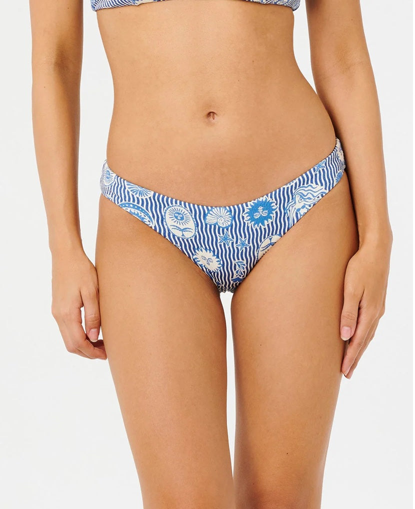 Dół od bikini damski RIP CURL Catalina Waves Full Pant niebieskie
